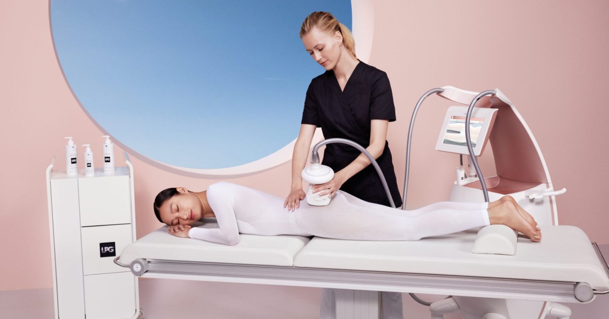 Clean, professional medical spa treatment room with neutral tones at LPG Massage & Spa in Charlotte